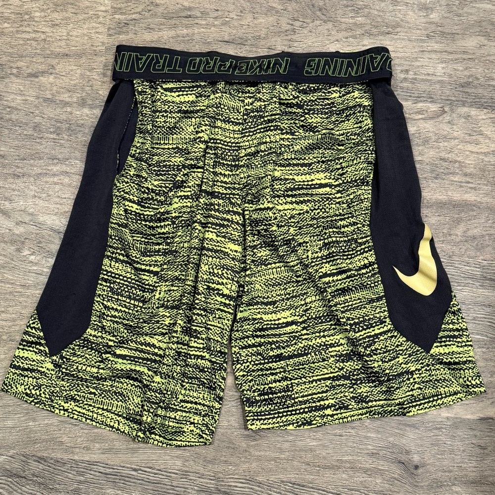 Nike Green and Black Knit Dry Fit Basketball Training Shorts